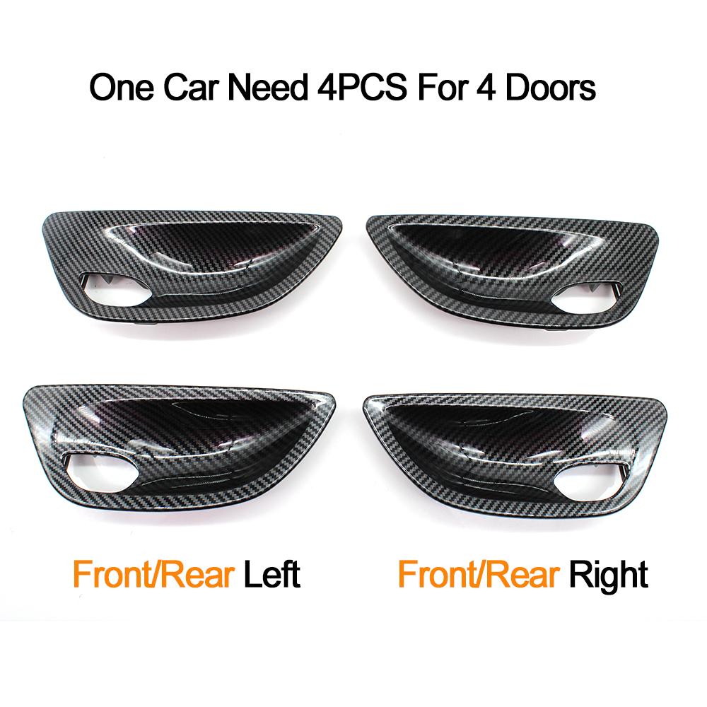 Carbon Fiber Interior Door Panel Opening Handle Bowl Cover Trim Replacement For BMW 5 Series F10 F11 520i 523i 525i 528i 535i