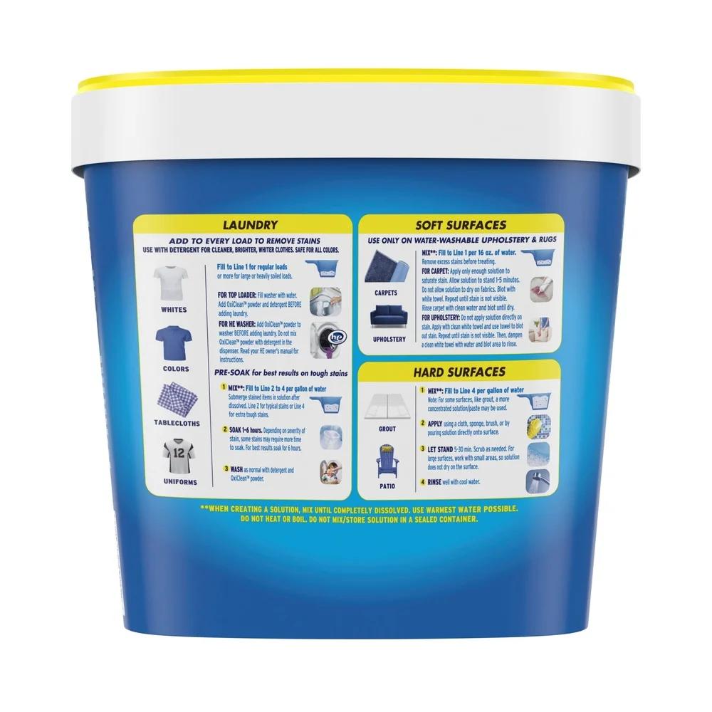 Univerzální prášek na odstraňování skvrn 5 lb Kyslíkem poháněný prací posilovač Čistič Všechny tkaniny Domácí a kobercové skvrny 101 použití