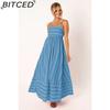 BITCED Spring/Summer Striped Strappy Backless Full-Skirted Fresh-Style Dress