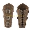 49MD Adjustable Wide Cuffs Men Cosplay Vintage Knight Wristbands Adjustable Metal Hole Gauntlets Gothic Wrist Armors