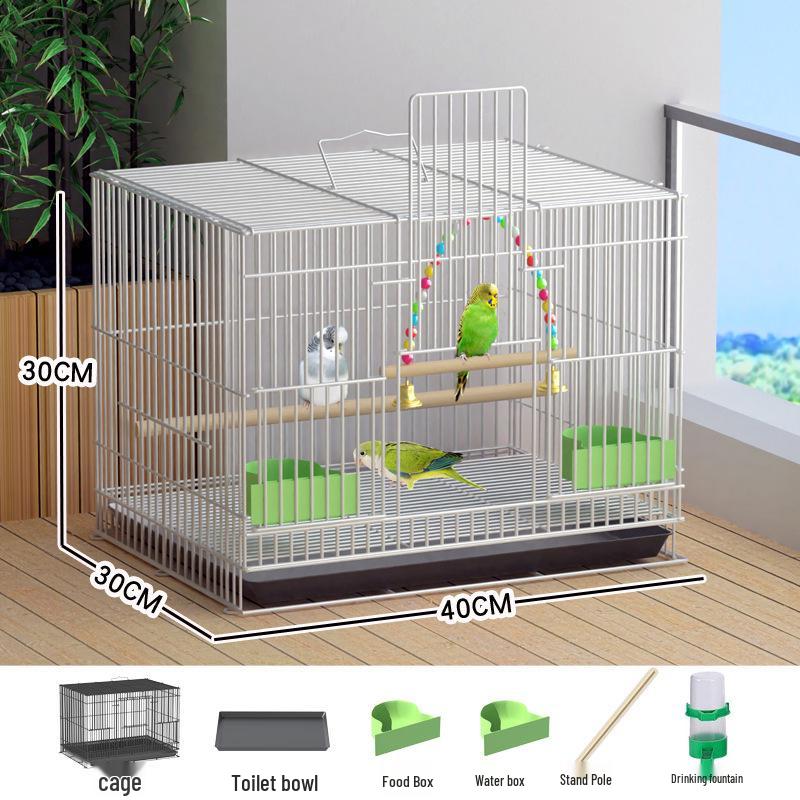 Extra Large Metal Birdcage for Parrots, Mynas, and Budgies