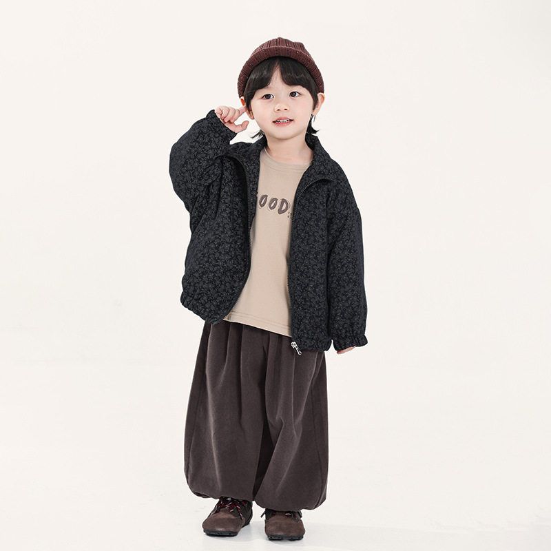 Clothing Boys  Lapel Jacket Spring and Autumn Children s Clothing Children s Retro Tops Small and Medium-Sized Children s Zipper Shirt Jacket Clothes Black 140