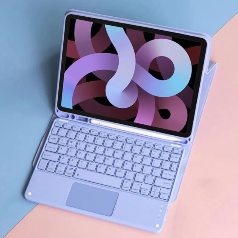 For IPad 10th Gen Touchpad Keyboard Case Pro 11 2024 Air 6 5 4 10.9 Inch 10.2 7 8 9th Air 3 Pro 10.5 Foldable Smart Cover Funda