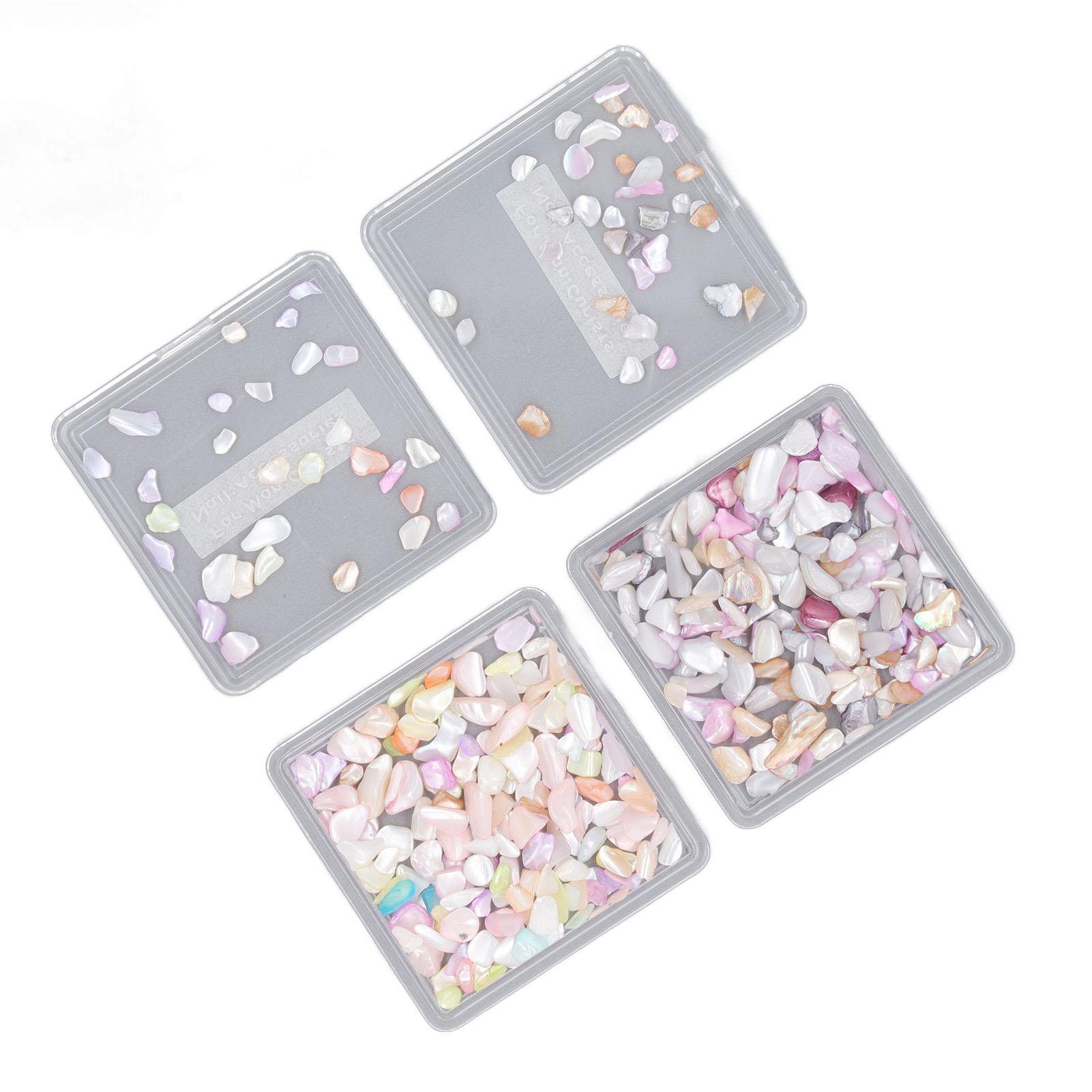 2 коробки ломтиков ракушек, материалы для нейл-арта, нерегулярные разноцветные пайетки для нейл-арта с эффектом Авроры