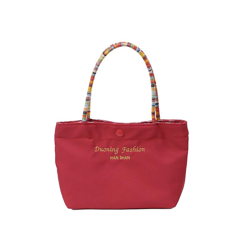 

Цветная веревочная сумка весна-лето повседневная универсальная вышитая буква женская сумка привлекательная портативная многофункциональная сумка для хранения красный