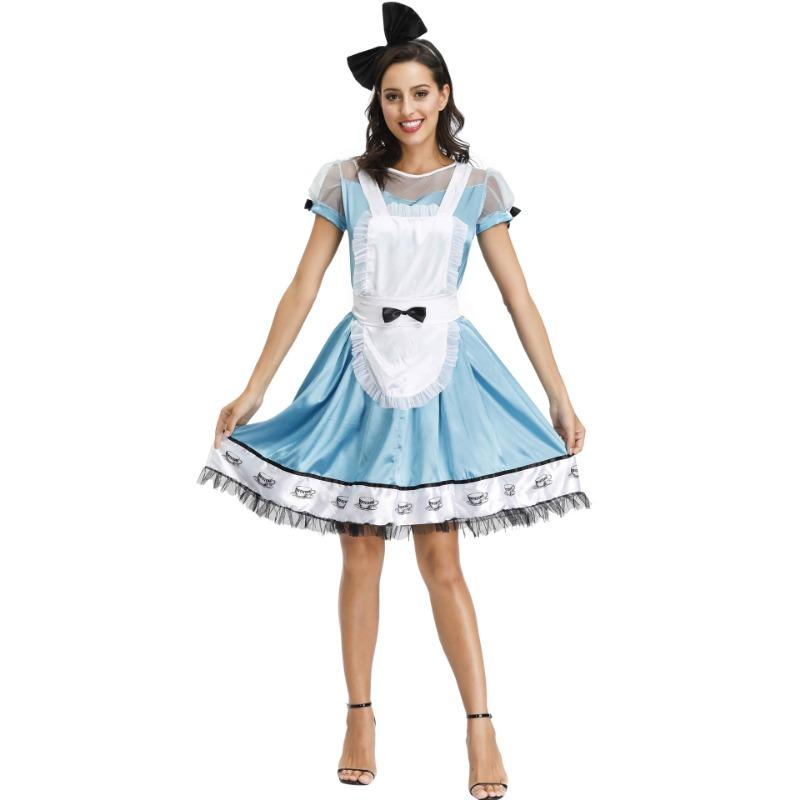 

Хэллоуин Аниме Горничная Костюм Горничной Алиса в Стране Чудес Косплей Октоберфест Сценический Костюм XL