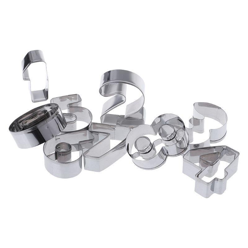 9 Pcs Stainless Steel Numbers Cookie Stencil Biscuit Cutter Tool Set Baking Mode top sale