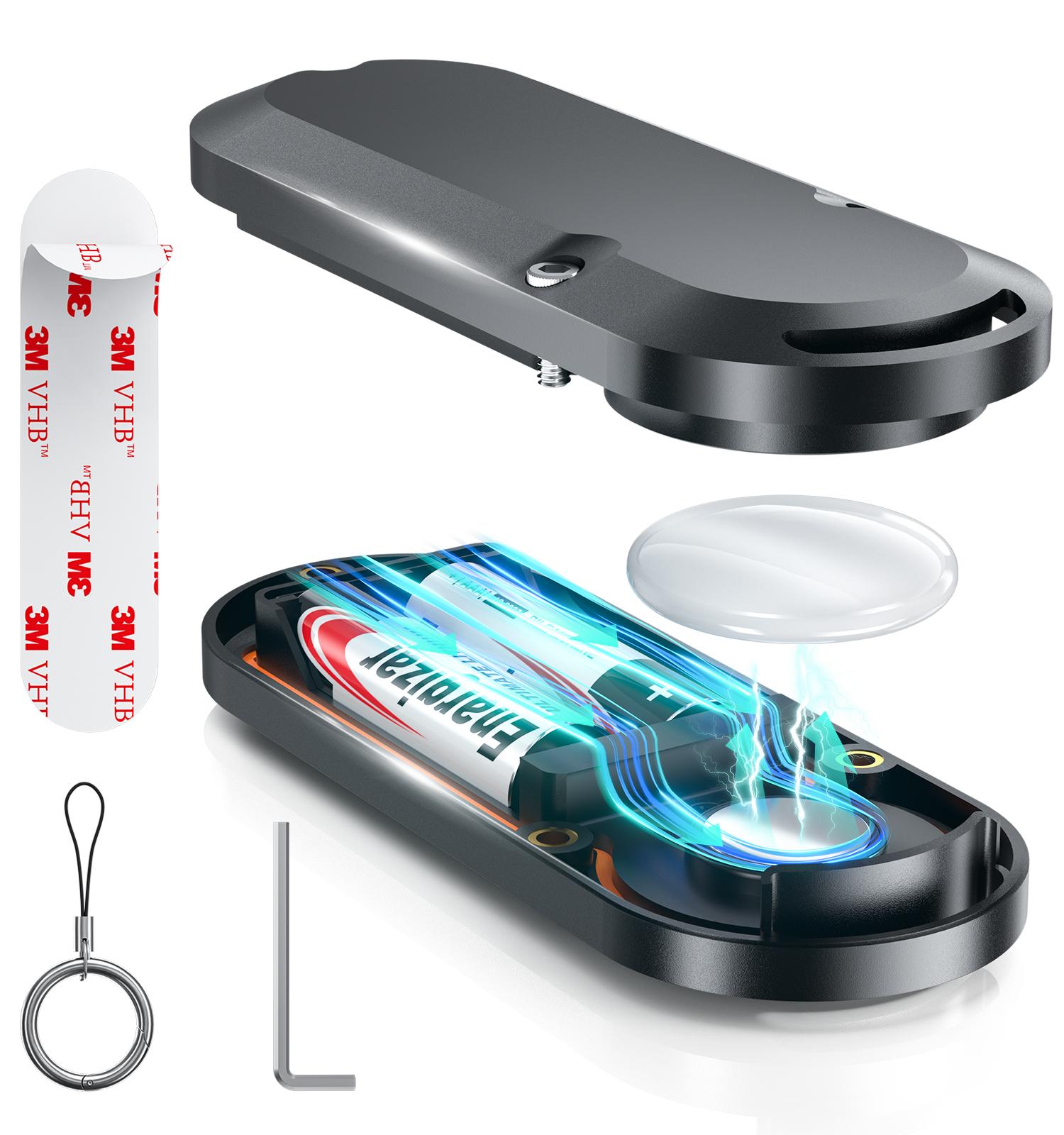 

Водонепроницаемый магнитный чехол для Airtag с расширенным аккумулятором на 120 месяцев, использует батарейки AA, для замены батареи Airtag CR 2032, зарядный чехол белый