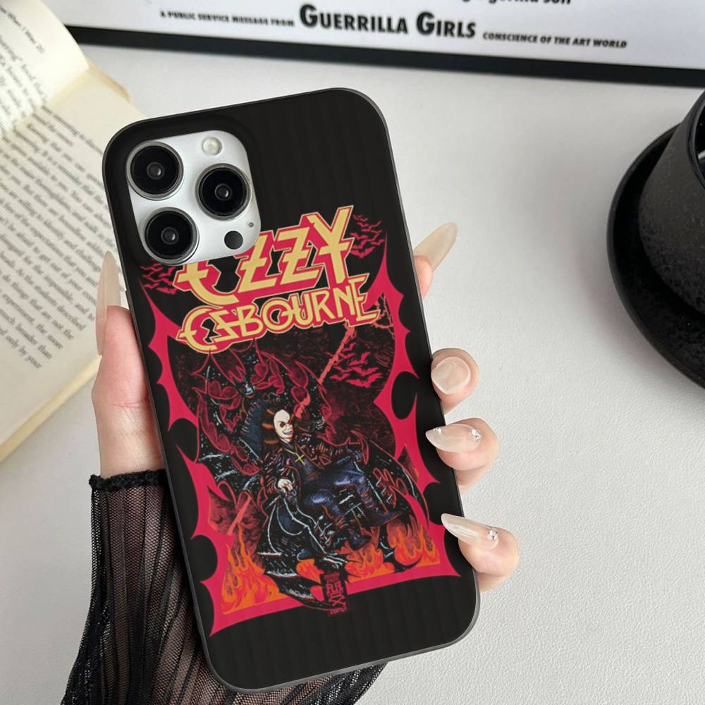Retro Band O-Ozzy O-osbourne Fashion Corrugated Stripe Phone Case For IPhone 17 16 15 14 13 Pro Max Plus Pro Shockproof Cover