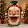 Unisex 3D-bedruckter Hoodie Überraschter Weihnachtsmann Weihnachtsmuster Pullover Langarm Lässig Feiertags-Sweatshirt Herren Winter Oberteile
