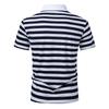 Summer Men's Classic Striped Polo Shirts Short Sleeve Breathable Casual T-Shirt Contrast Color Lapel Collar Streetwear Basic Top