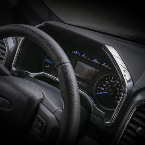 Inner Dashboard trument Box Side Trim Decor Strips For Ford F150 2015+ Chrome