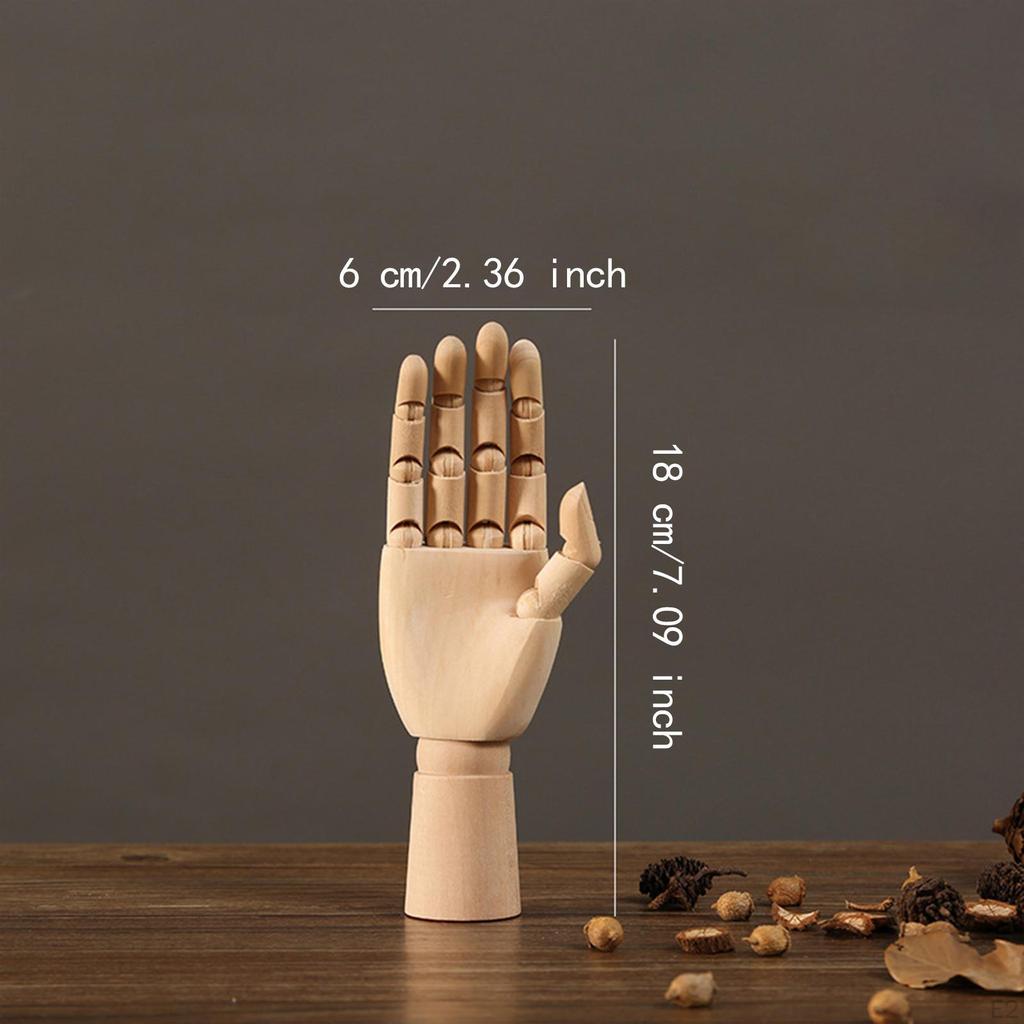 Artist Manikin Hand Movable Joint Wood Model Right Desk Decoration Ornament Versatile