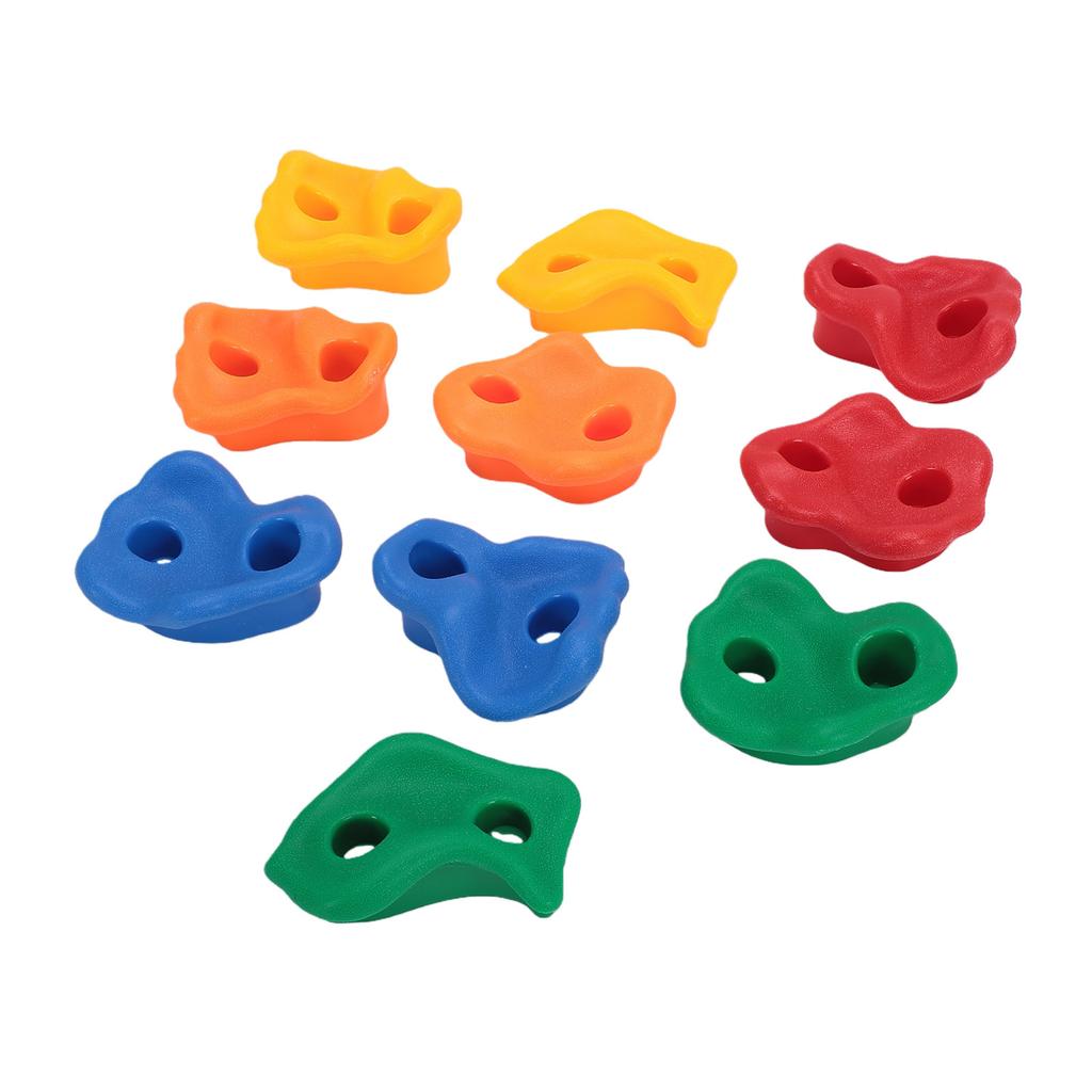 Rock Climbing Holds Outdoor Climbing Wall Holds Plastic Colorful Grips for Backyard Playground 10 PCS + Screws