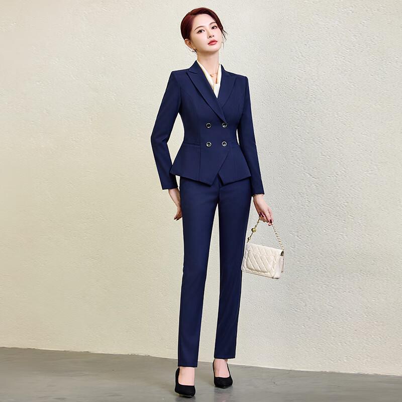 Women s Elegant Double-Breasted Suit M