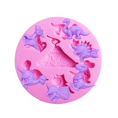 Dinosaurier-Vulkan-Fondant-Silikonform, Schokoladen-Keks-Kuchen-Dekorationsform, DIY-Backutensilien