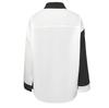 Long Sleeve Elegant Shirt Blouse White Black Button Vintage Turn Down Collar Office Ladies Shirt Casual Color Block Shirts