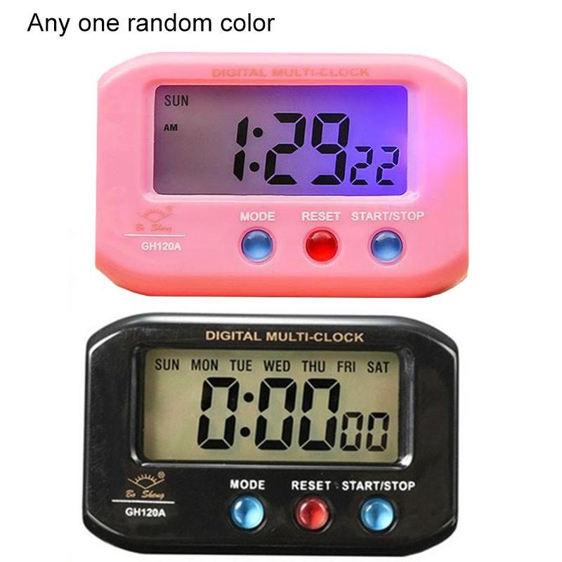 2.7in Small LCD Digital Time & Date Alarm Clock Stop Snooze Night Light Kitchen