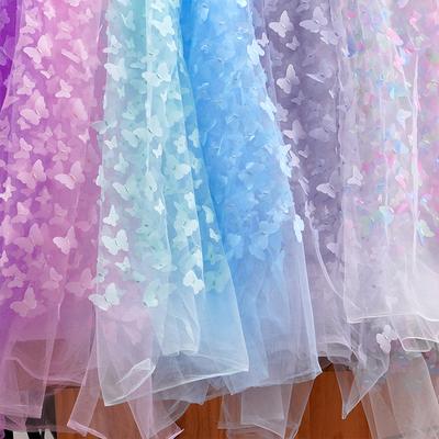 1 Yard Tüll Stickerei Schmetterling Organza Stoff Für Hochzeit Organza Garn Stoff Geburtstagsparty Kleid DIY Hintergrund Dekoration
