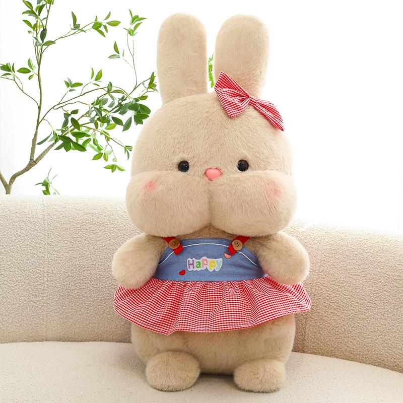 Adorable Rabbit Doll In Cute Skirt - Plush Toy with Comforting Cloth Outfit for Kids