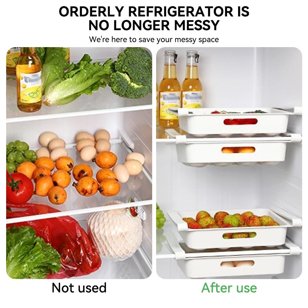 Refrigerator Egg Fruit Storage Box Hanging Kitchen Organizer Drawer Type Food Crisper Kitchen Accessories Fridge Organizer Shelf