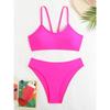 Maillots de bain femme sexy 2025 Maillots de bain d'été Bikinis femme pour femme Deux pièces Vêtements de plage Ensemble de bikinis couleur unie Maillot de bain