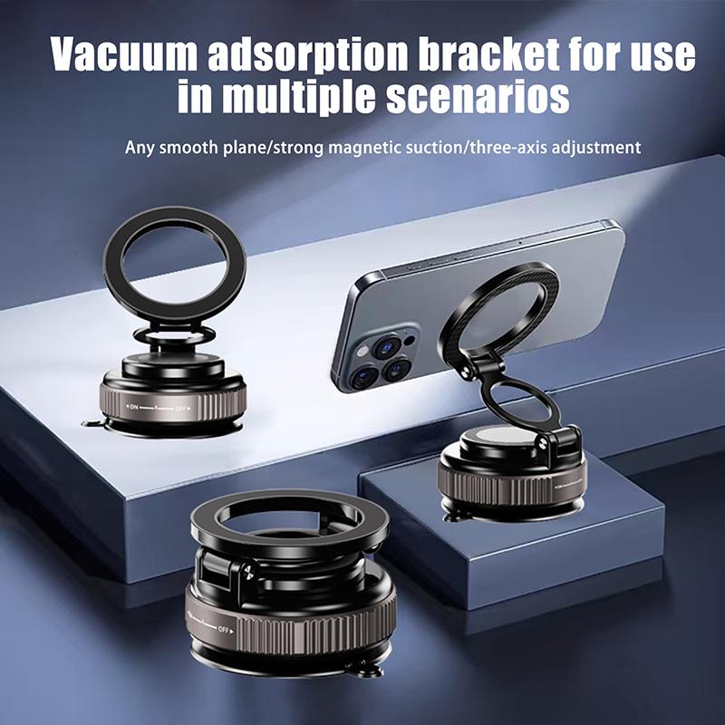 1Pc 360° Adjustable Vacuum Magnetic Suction Cup Phone Mount Hands-Free Magnetic Cell Phone Holder For Car/Gym/Mirror/Desktop