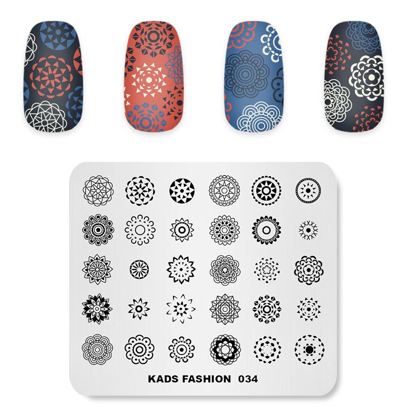 kads Fashion 034 Nail Stamping Plates Nail Art Stamp Template Tool
