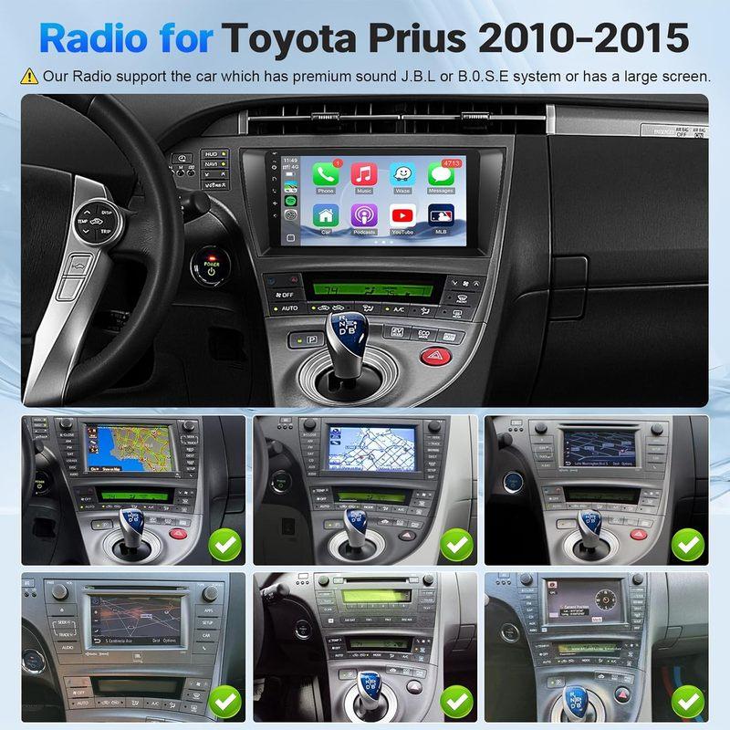 9 Inch Touchscreen Stereo for Prius Support Wireless Carplay Android Auto GPS Bluetooth 5G WiFi FM SWC + Backup Camera (Fit J.B