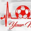 Heartbeat Soccer Ball Car Sticker for Vehicle Sporty Vinyl Decal for Motorcycle Waterproof Scratch Cover for Bumper