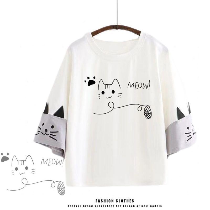 

Подростковая футболка с коротким рукавом, повседневная, с широкими штанинами, вышивка One Piece -113 White Tops L