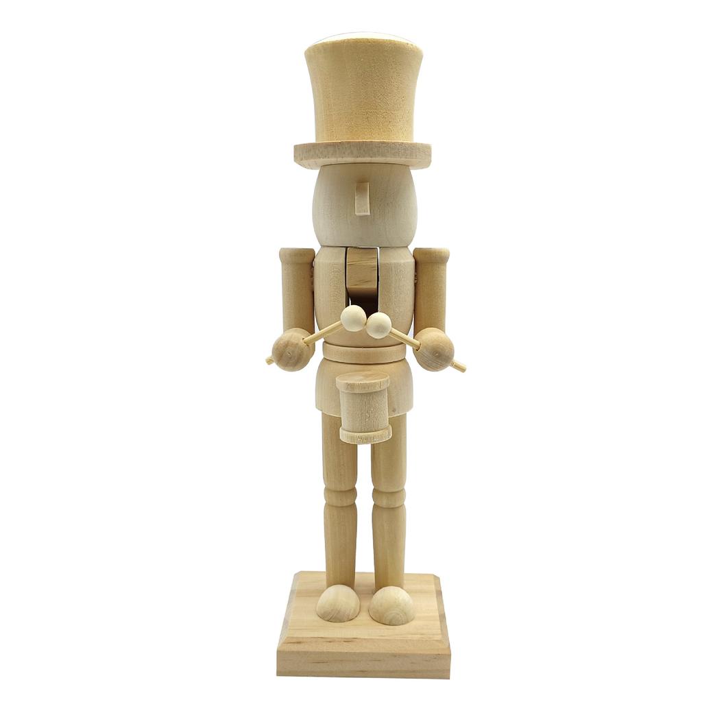 Wooden Nutcracker Unpainted Paint Your Own Nutcracker Figures Wood Nutcracker Unfinished with Paint Kit for Kids Adults All Ages