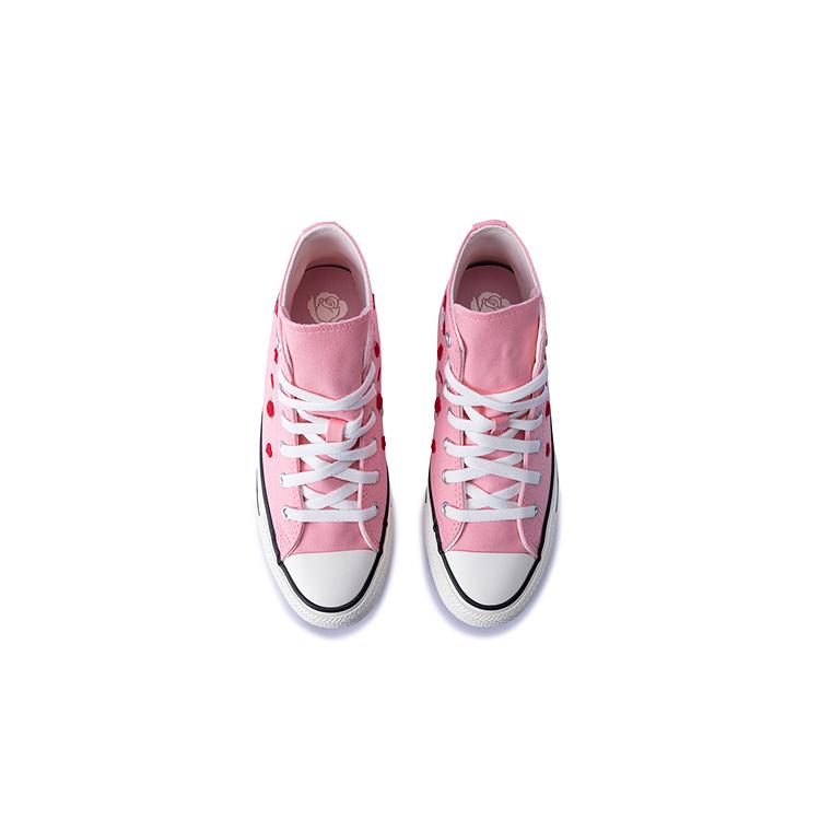 Converse Chuck Taylor All Star Rose Pattern Fashion Versatile Casual High Top Canvas Shoes Kids Sneakers Pink A12624C