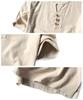 Short Sleeve Summer and and Dry for Available In Large Perfect for Outdoor and Solid Henley Korean Crew Relaxed Slim J.STORE Men's Linen-Like T-Shirt,