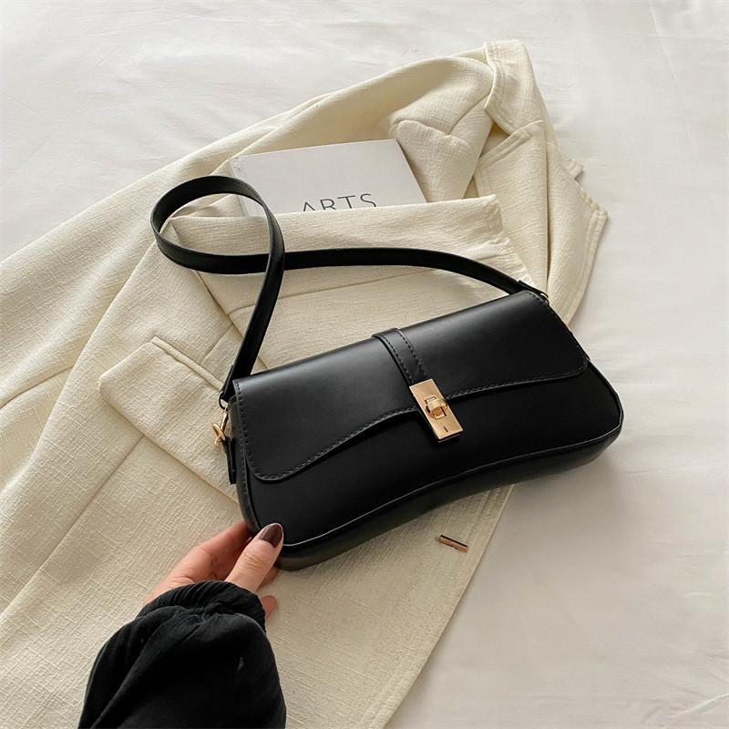 Elegant Pu Leather Shoulder Bag 2024 Summer New Trendy Small Square Underarm Bag