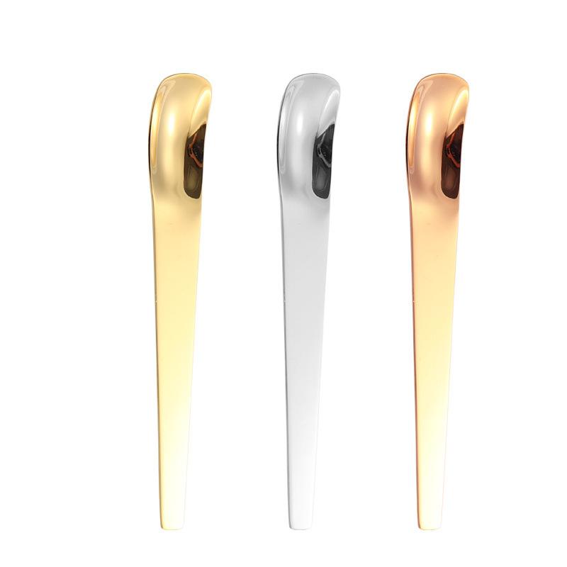 Stainless steel flat head spoon household dessert spoon dumpling spoon stuffing spoon long handle digging spoon ice cream cake spoon