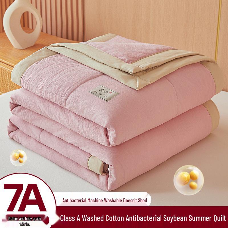 

Летнее одеяло из хлопка и соевого волокна класса А с антибактериальным эффектом, машинная стирка, идеально для общежитий, тонкое и легкое для использования под кондиционером 110x150 cm