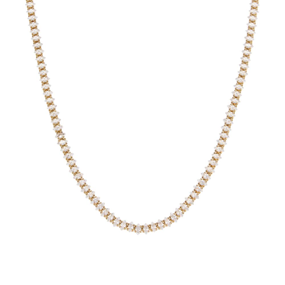 MamacitaSlay 316L Stainless Steel AAA Zircon Bracelet Necklace 18K Gold Plated Waterproof Jewelry Set Women's Luxury Jewelry
