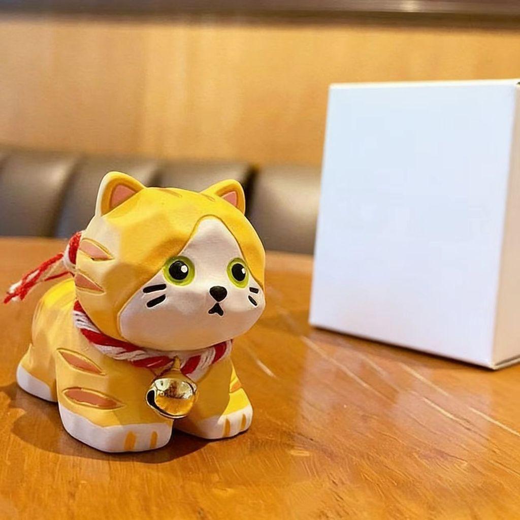 Nordic Style Resin Cat Figurine With Bell For Home Office Decor And Gift Giving