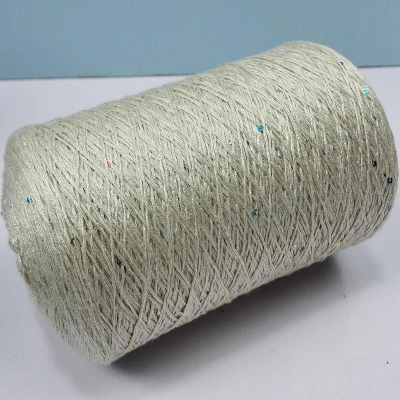 Glitter Mulberry Silk Cotton Thread 500g/Roll Glitter Bead Silk Lace Thread Soft Silky Spring/summer DIY Hand-woven Thread