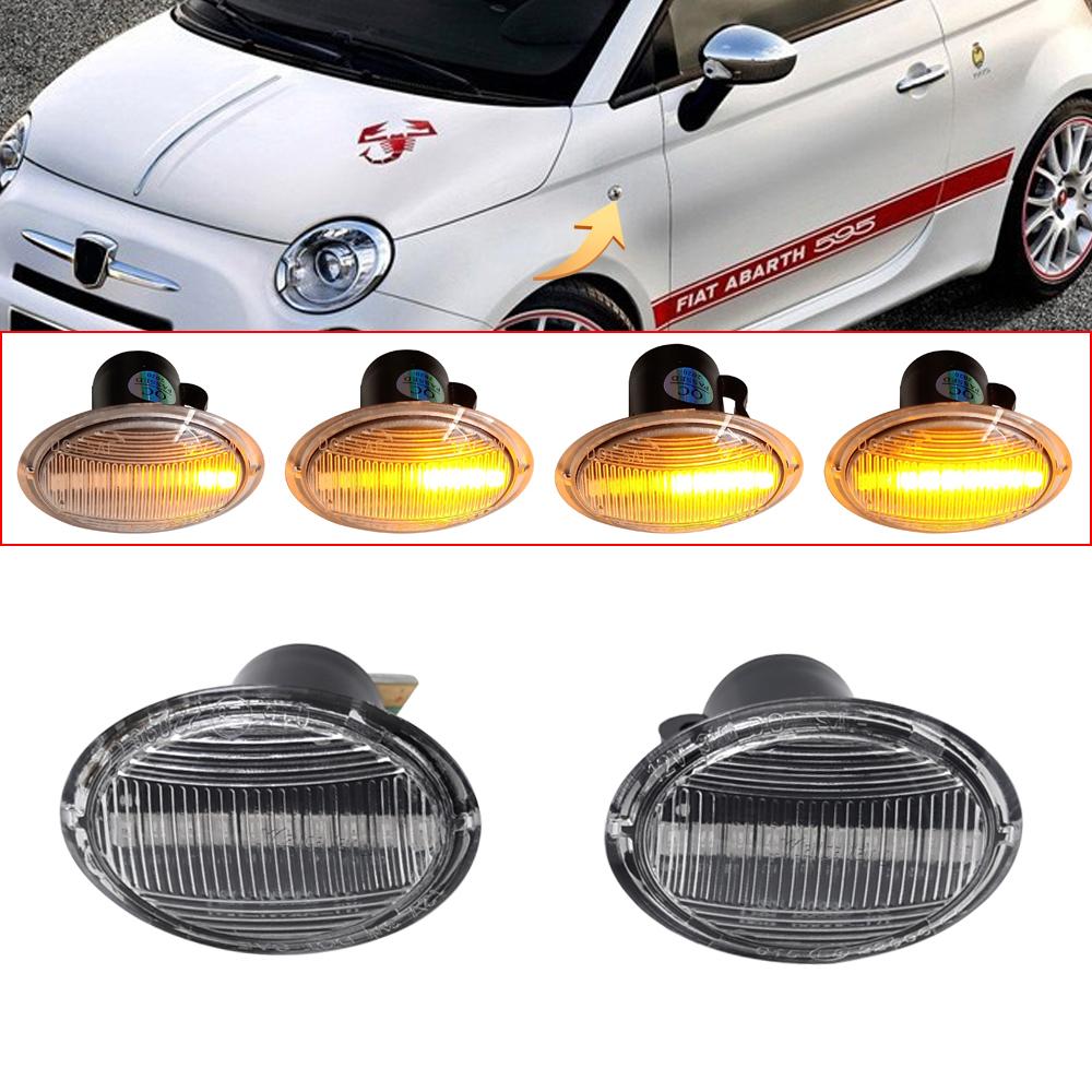 1Pair LED Dynamic Side Marker Turn Signal Light Sequential Lamp For Fiat 500 Ford KA Lancia Lybra Ypsilon Alfa 4C For Maserati