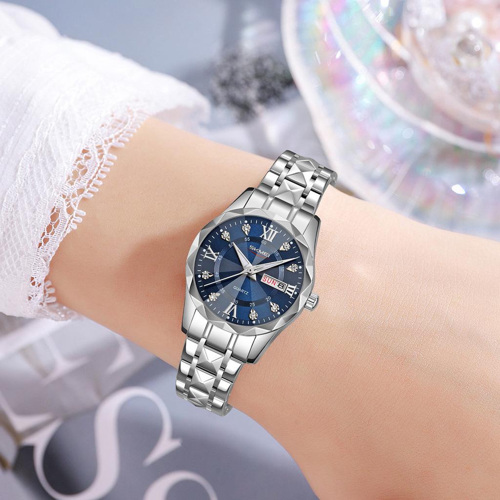 Fashion Elegant Womens Watch Multi Functional Waterproof Calendar Quartz Women's Clock Gift Box Selected Gifts