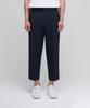 Loose Tapered Hidden Banding Crop Slacks [Navy]
