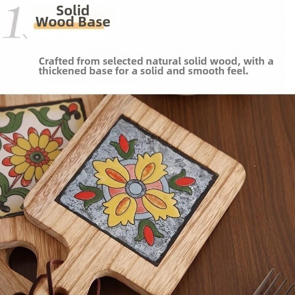 Retro Insulation Mat Japanese Style Wooden Placemat Hot Tea Water Cups Table Mat Coffee Cup