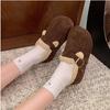 Retro Mori Mao Mao Shoes Winter New Thickened Warm Belt Buckle College Style Birkenstock Cotton Shoes