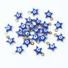 20pcs 10x8.5mm Enamel Evil Eyes Star Charms Pendant Stainless Steel DIY Jewelry Making Accessories Findings Bracelet Earrings 