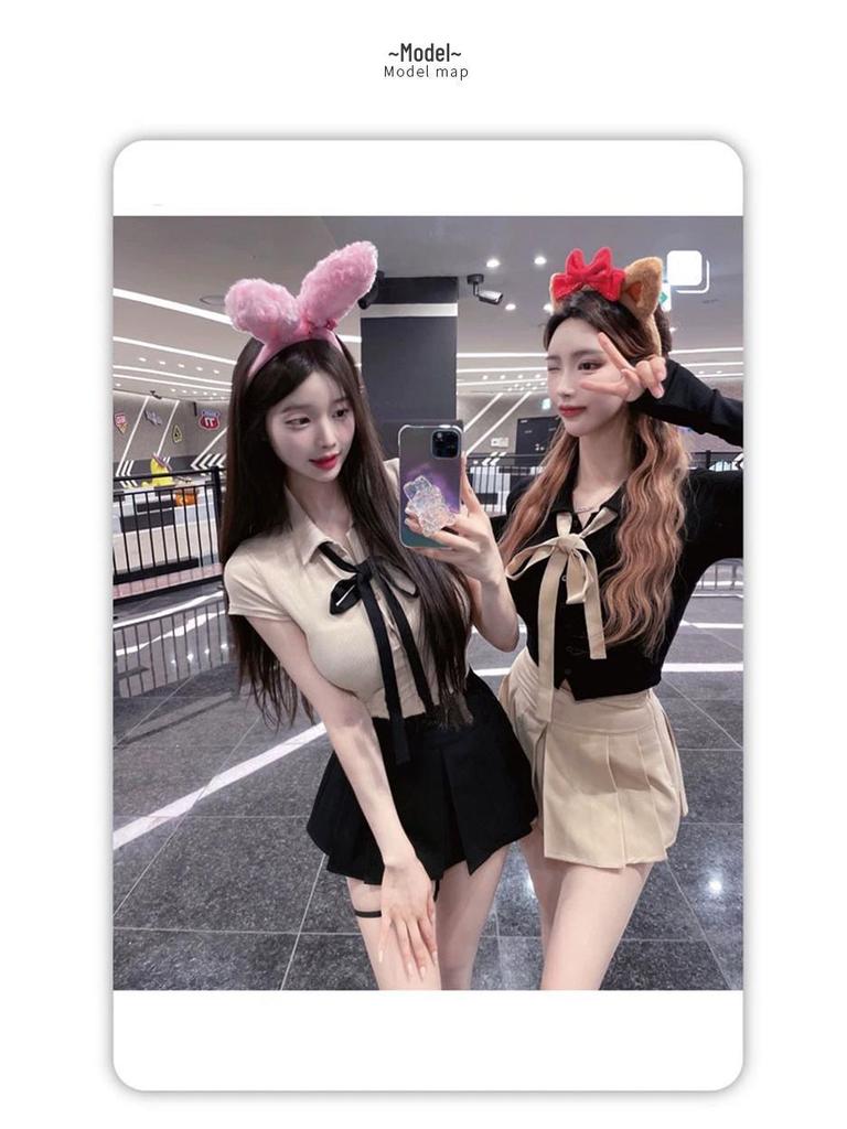 Korea Dongdaemun Slimming High Waist Academy Style A-Line Skirt Pants for Women