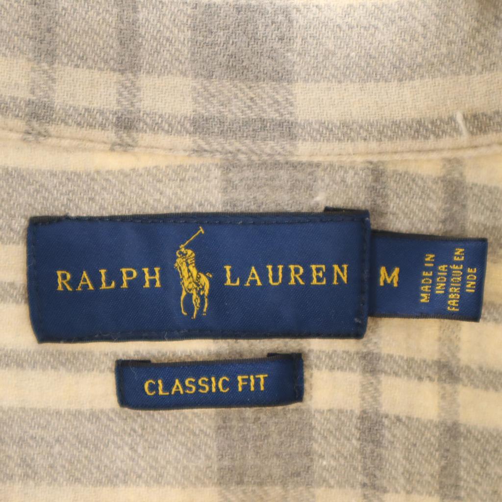 RALPH RALPH LAUREN Check Pattern Long sleeve Button down shirt M gray Men's Used