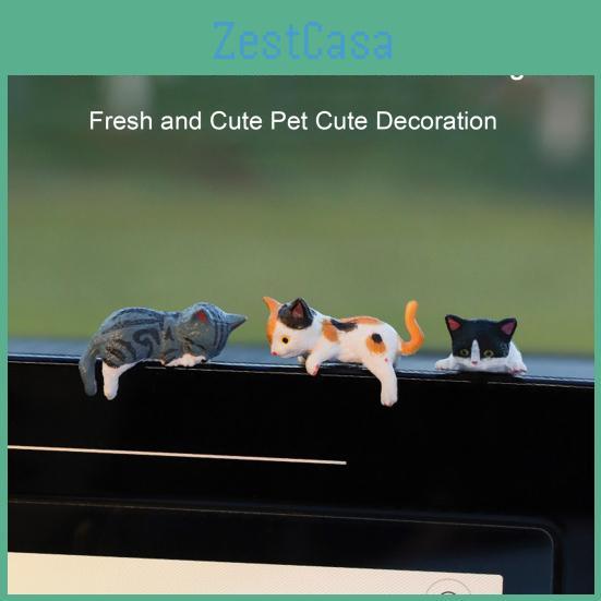 Ornament Cat Resin 5 Pcs Handpainted Mini Cat Figurine Collectible Miniature Cat