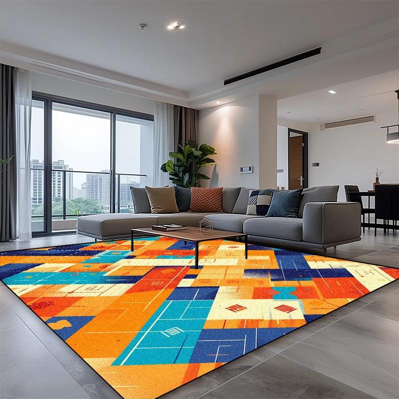 Modern New Geometric Carpet for Living Room Abstract Home Decoration Sofa Side Plush Rugs Kitchen Tables Non-slip Soft Floor Mat